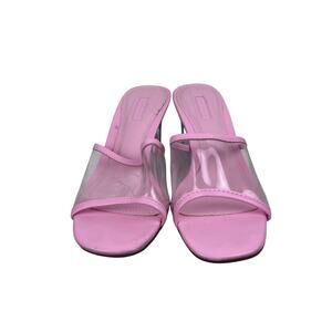 TopShop Pink & Clear Block heel Sandals Size 39 8.5